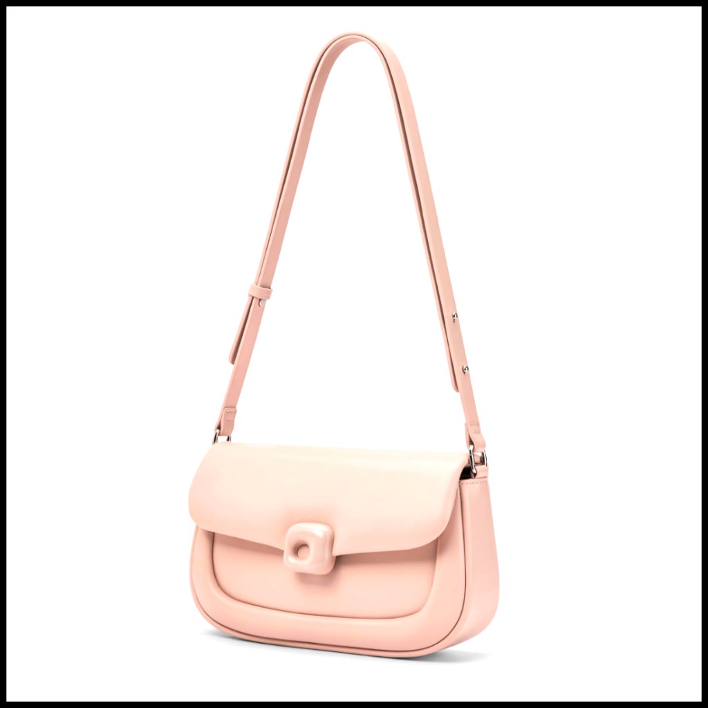 Leather Shoulder Bag With Adjustable Strap, Crossbody Satchel, Buckle Closure